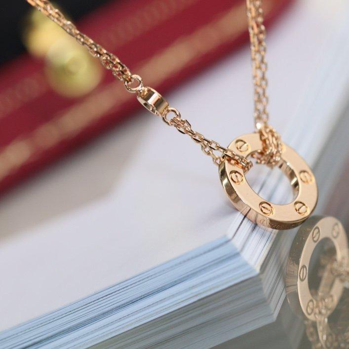 [AuraEcho Jewelry]LOVE NECKLACE ADJUSTABLE ROSE GOLD 2 DIAMOND