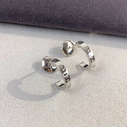 [AuraEcho Jewelry]LOVE EARRINGS 2.65MM SILVER