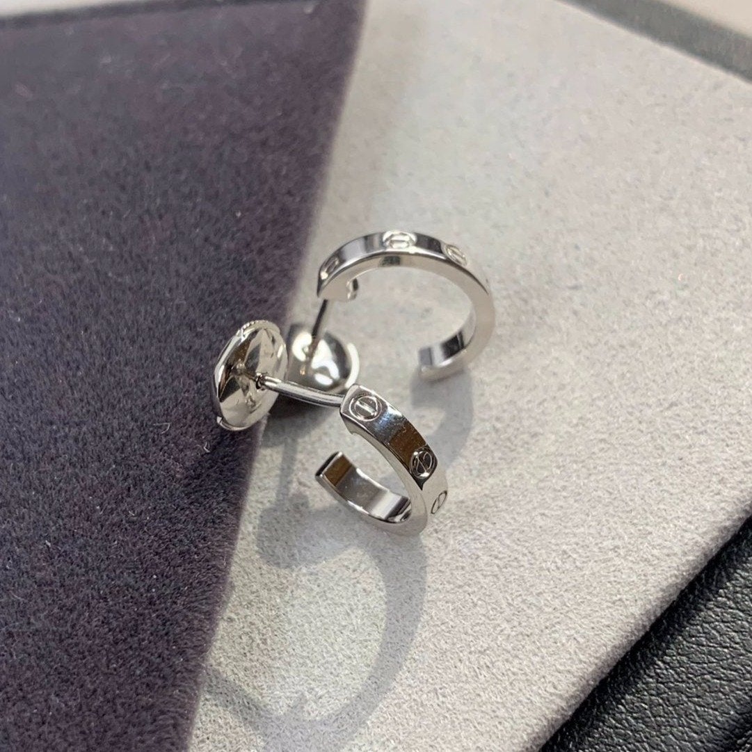 [AuraEcho Jewelry]LOVE EARRINGS 2.65MM SILVER