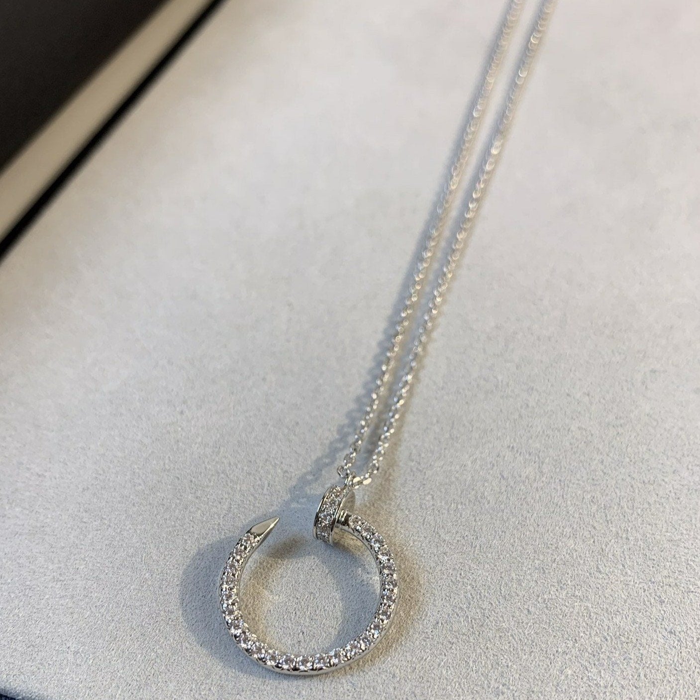 [AuraEcho Jewelry]JUSTE NECKLACE SILVER DIAMONDS