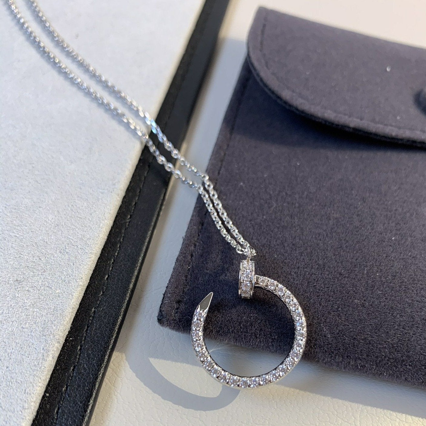 [AuraEcho Jewelry]JUSTE NECKLACE SILVER DIAMONDS