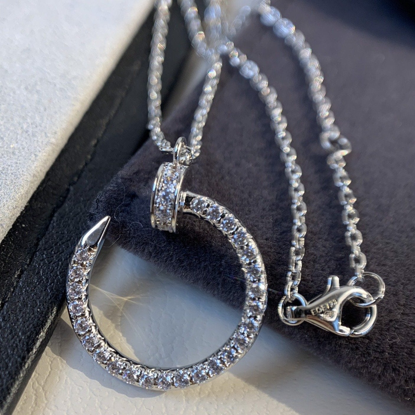 [AuraEcho Jewelry]JUSTE NECKLACE SILVER DIAMONDS