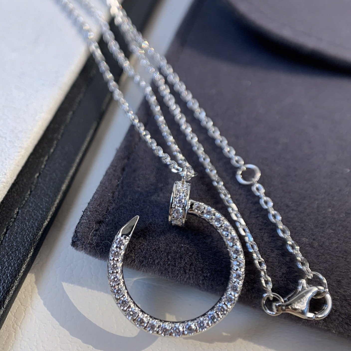 [AuraEcho Jewelry]JUSTE NECKLACE SILVER DIAMONDS