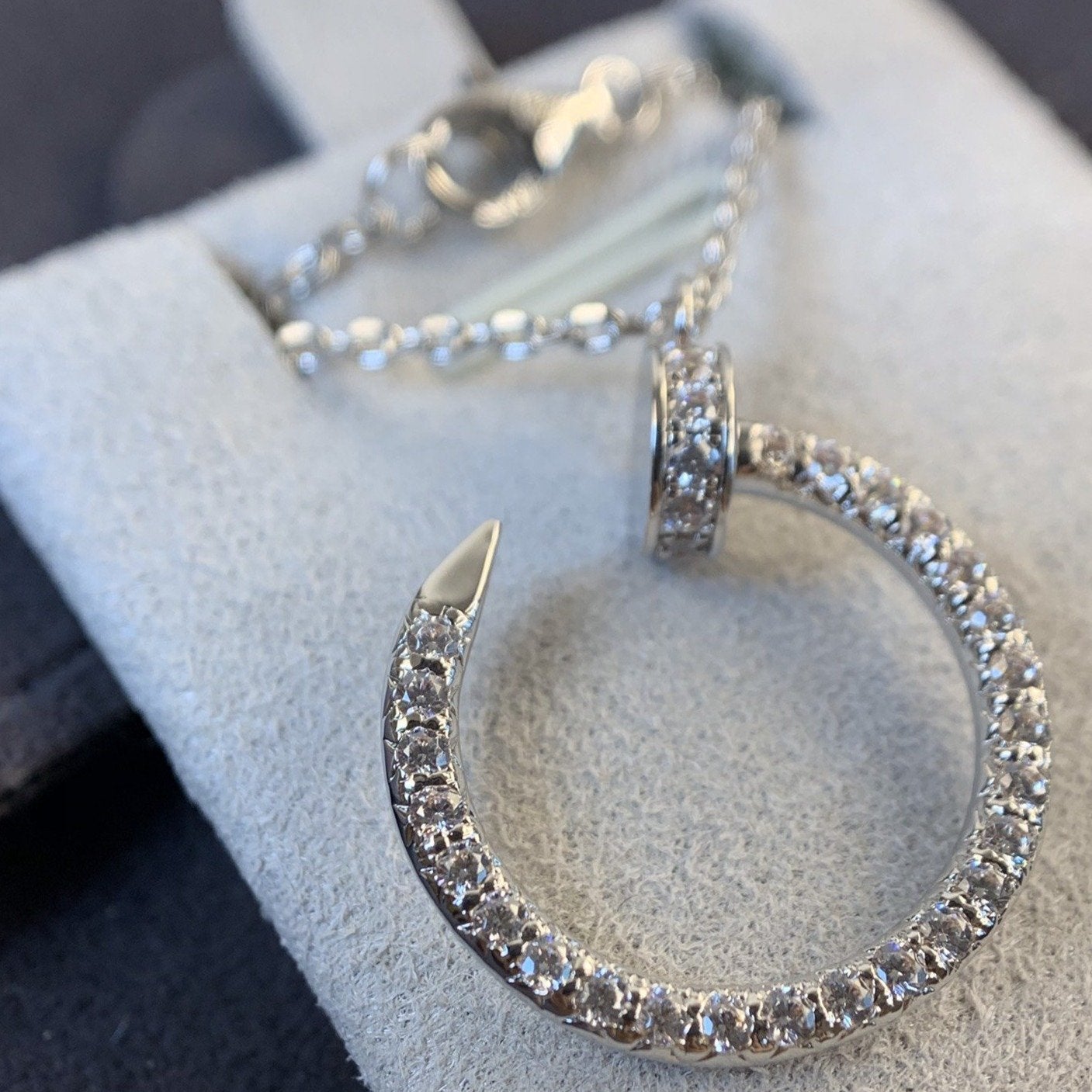 [AuraEcho Jewelry]JUSTE NECKLACE SILVER DIAMONDS