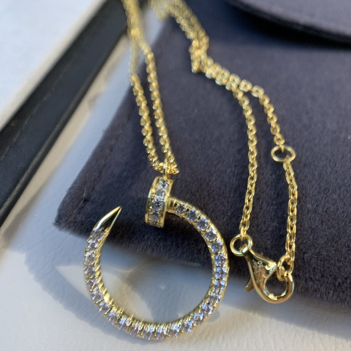 [AuraEcho Jewelry]JUSTE NECKLACE GOLD DIAMONDS