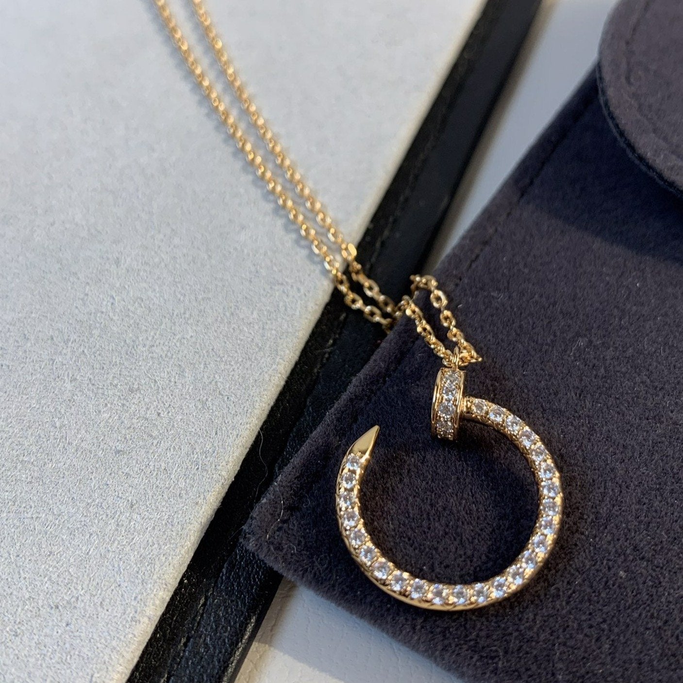 [AuraEcho Jewelry]JUSTE NECKLACE PINK GOLD DIAMONDS