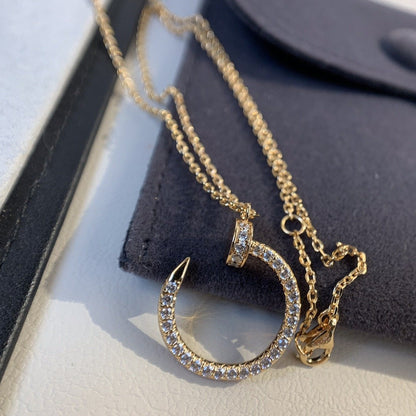 [AuraEcho Jewelry]JUSTE NECKLACE PINK GOLD DIAMONDS