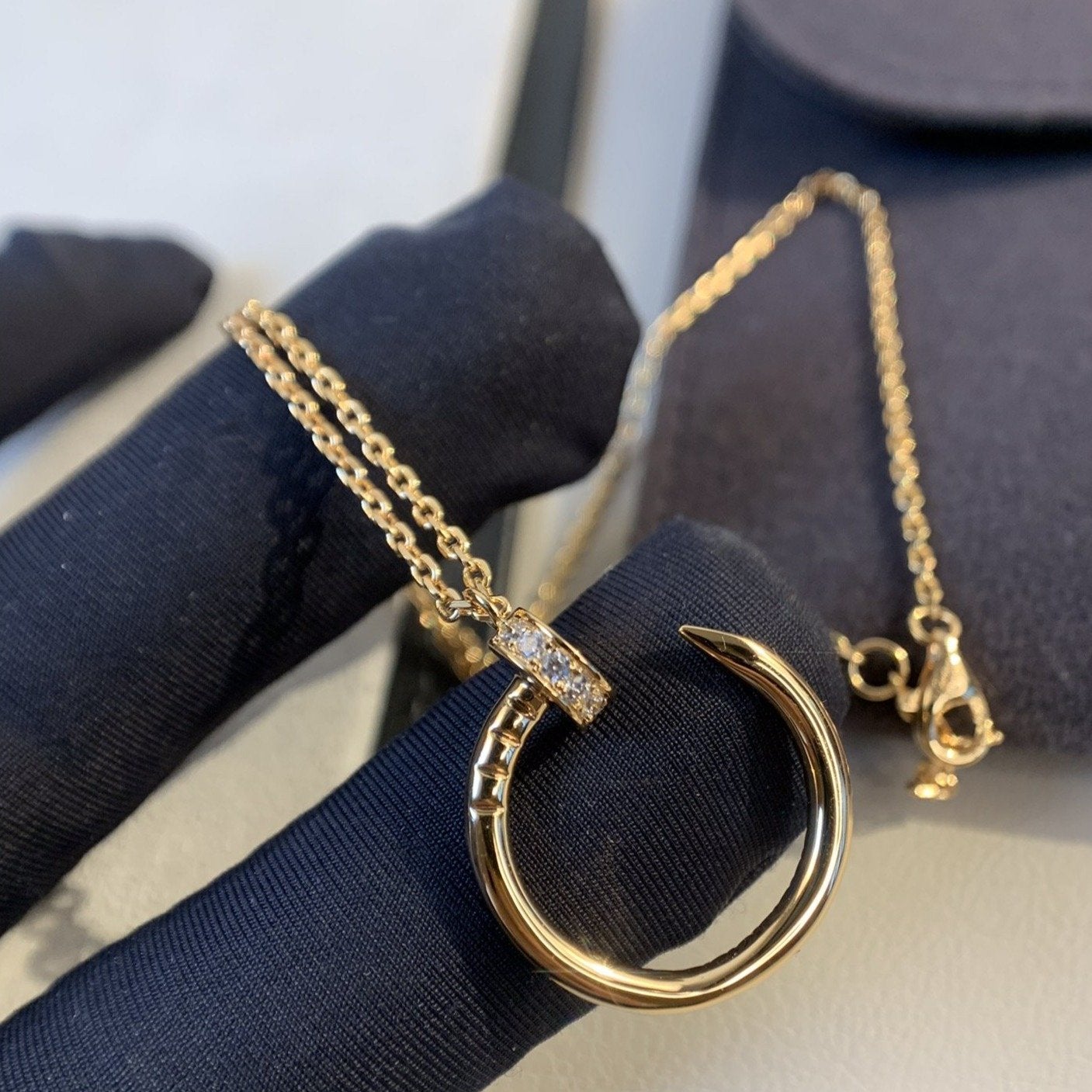 [AuraEcho Jewelry]JUSTE NECKLACE PINK GOLD DIAMONDS