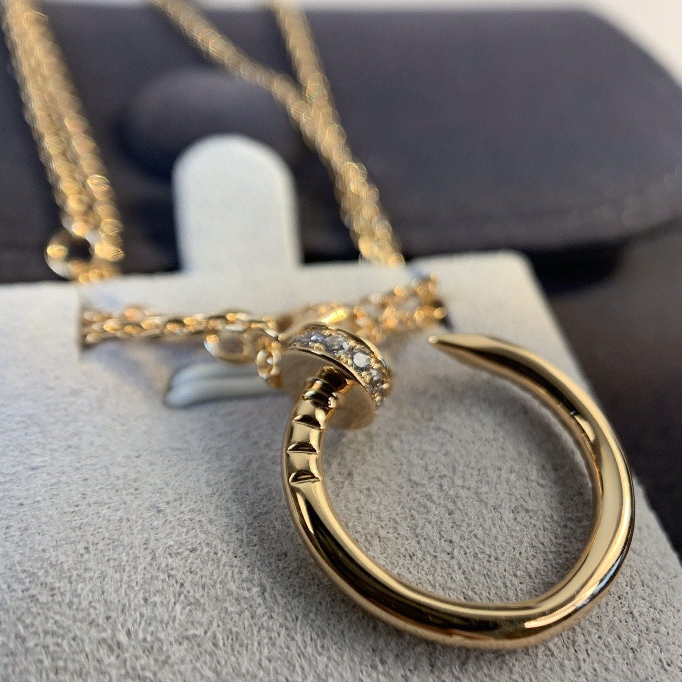 [AuraEcho Jewelry]JUSTE NECKLACE PINK GOLD DIAMONDS