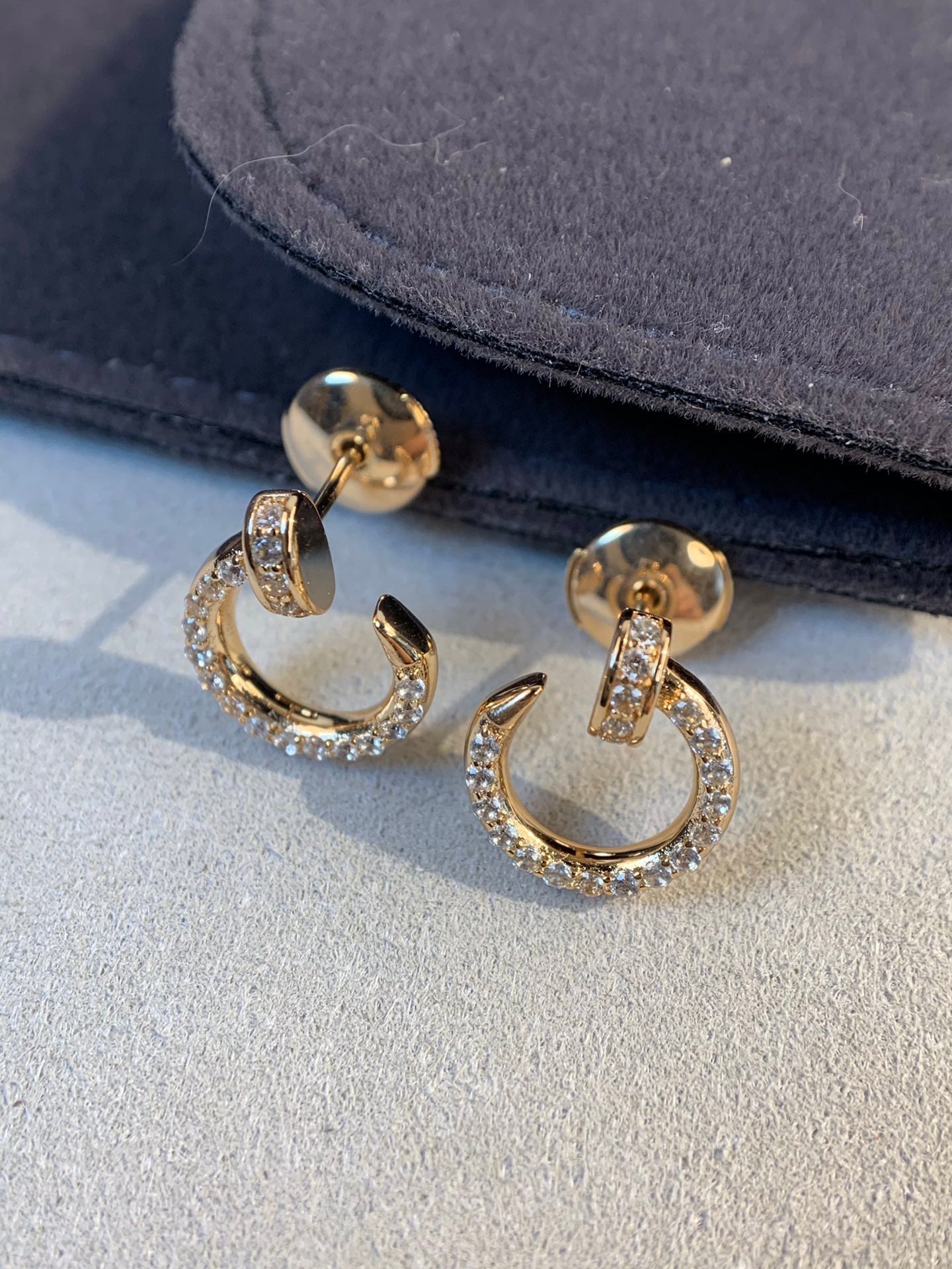 [AuraEcho Jewelry]JUSTE EARRINGS GOLD DIAMONDS