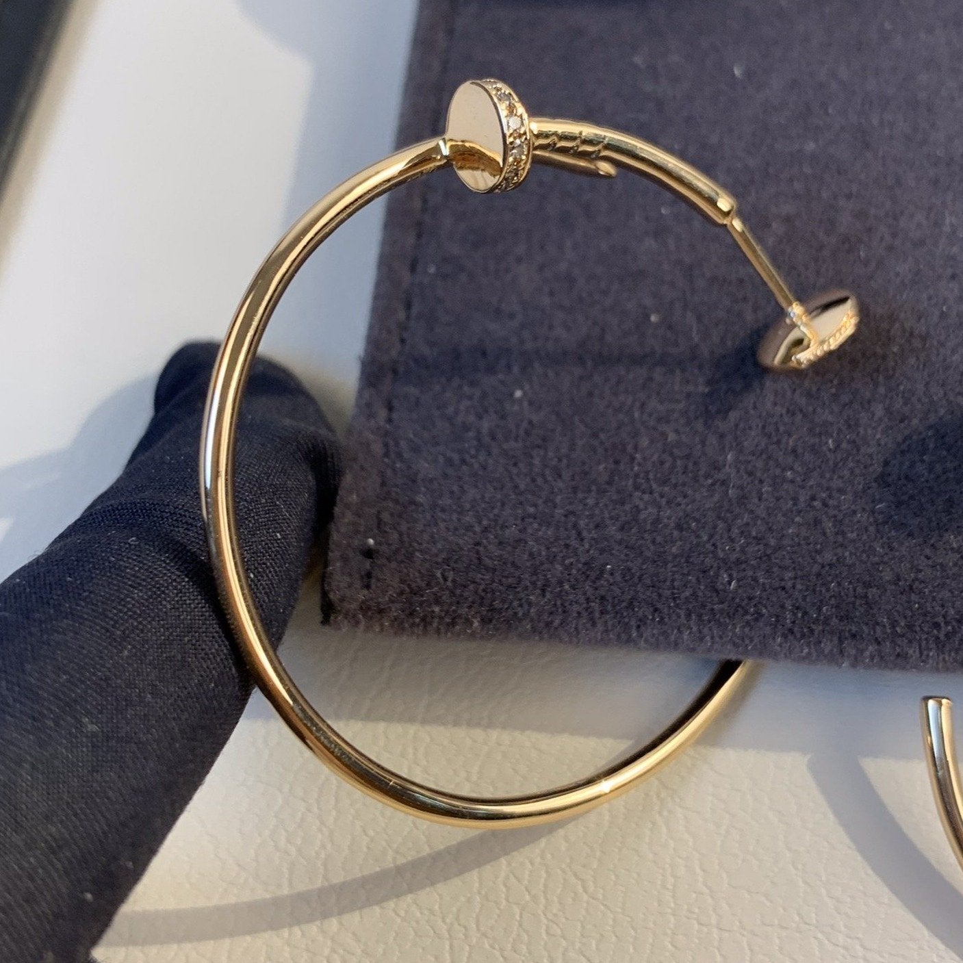 [AuraEcho Jewelry]JUSTE EARRINGS GOLD DIAMONDS 1.8MM