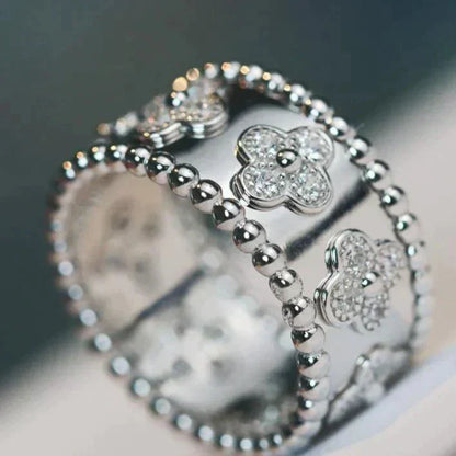 [AuraEcho Jewelry]CLOVER KALEIDOSCOPE RING 10MM