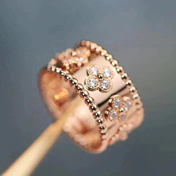 [AuraEcho Jewelry]CLOVER KALEIDOSCOPE RING 10MM