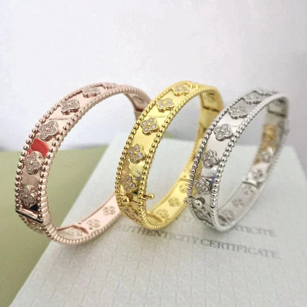 [AuraEcho Jewelry]CLOVER BRACELET 8MM DIAMONDS