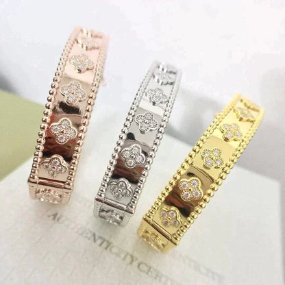 [AuraEcho Jewelry]CLOVER BRACELET 8MM DIAMONDS