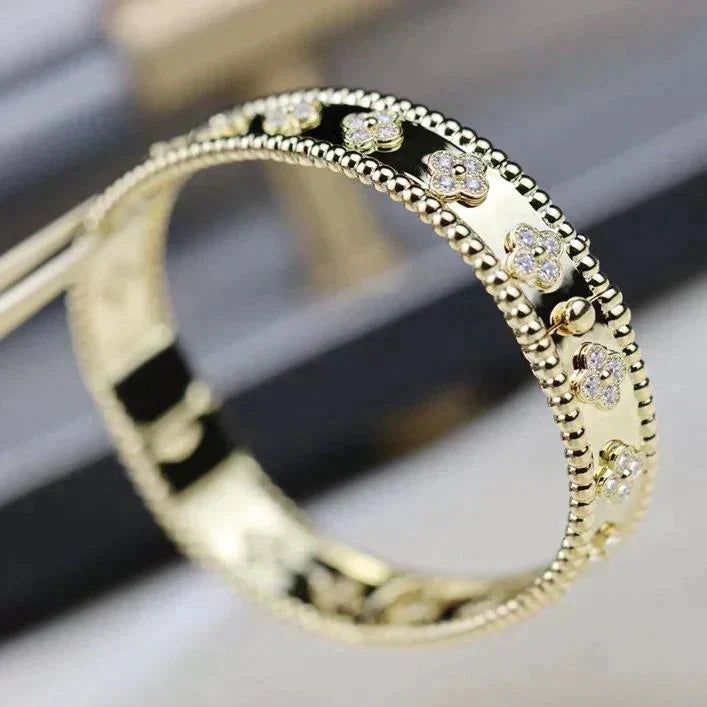 [AuraEcho Jewelry]CLOVER BRACELET 8MM DIAMONDS