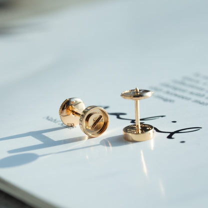 [AuraEcho Jewelry]LOVE EARRINGS PINK GOLD 10MM