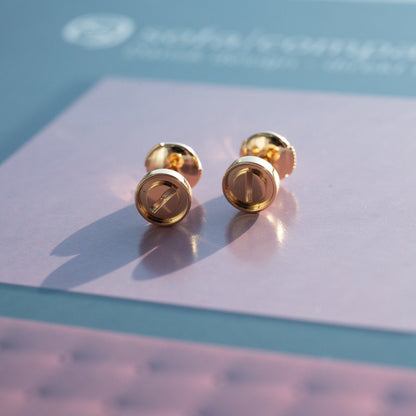 [AuraEcho Jewelry]LOVE EARRINGS PINK GOLD 10MM