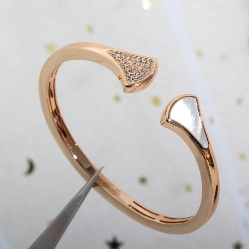[AuraEcho Jewelry]DREAM BRACELET OPEN PINK GOLD MOP DIAMOND