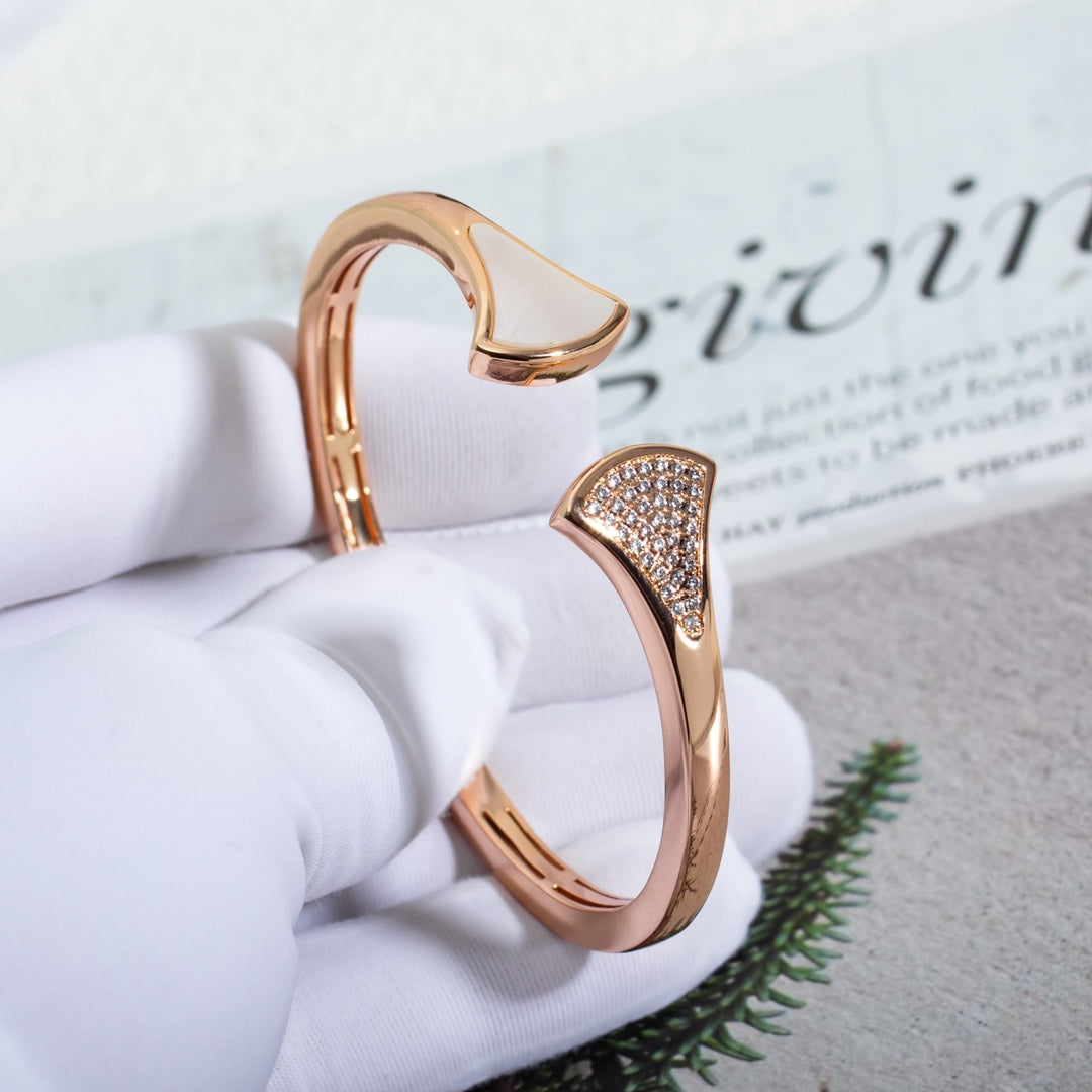 [AuraEcho Jewelry]DREAM BRACELET OPEN PINK GOLD MOP DIAMOND