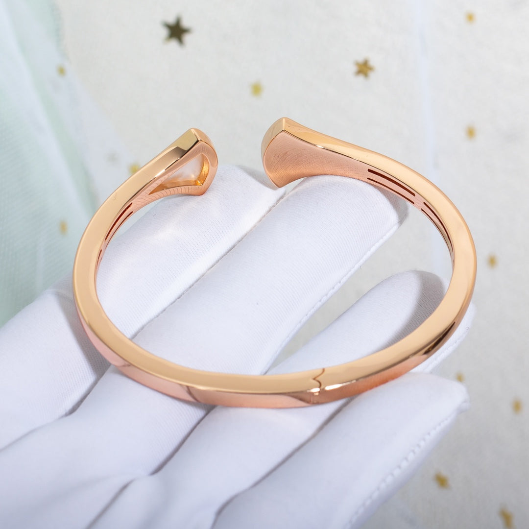 [AuraEcho Jewelry]DREAM BRACELET OPEN PINK GOLD MOP DIAMOND