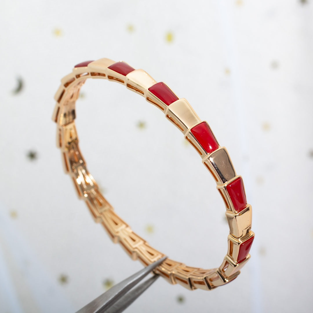 [AuraEcho Jewelry]SERPENTI BRACELET PINK GOLD RUBELLITE