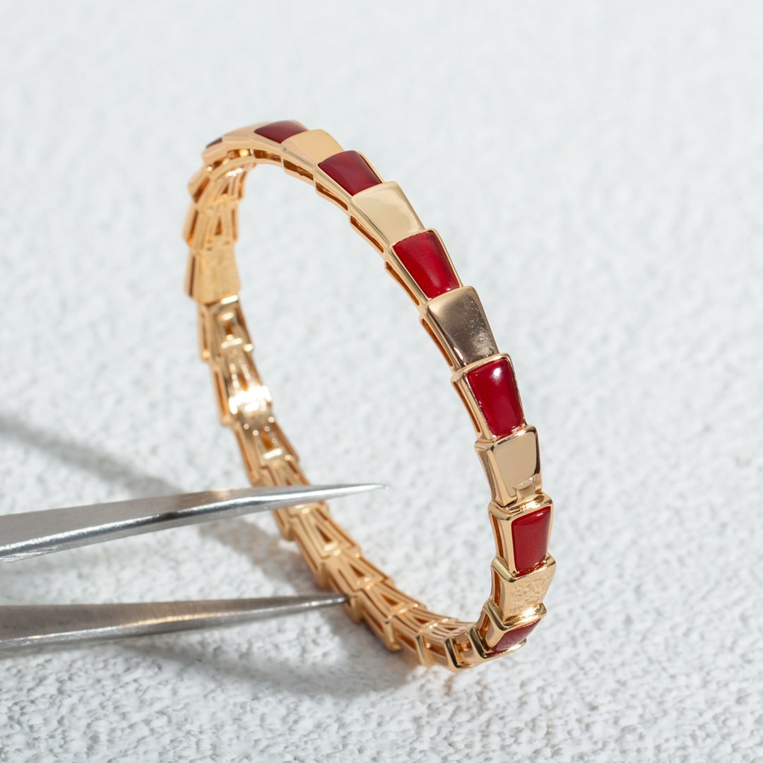 [AuraEcho Jewelry]SERPENTI BRACELET PINK GOLD RUBELLITE