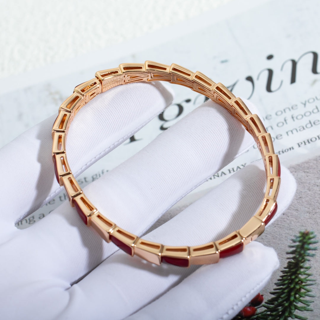 [AuraEcho Jewelry]SERPENTI BRACELET PINK GOLD RUBELLITE