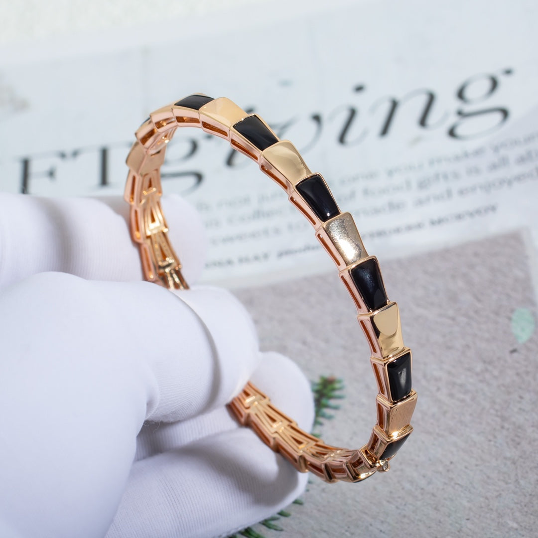 [AuraEcho Jewelry]SERPENTI BRACELET PINK GOLD ONYX