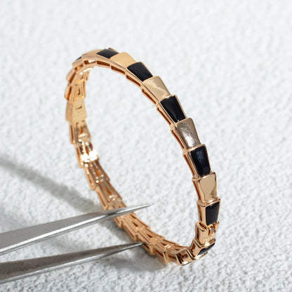 [AuraEcho Jewelry]SERPENTI BRACELET PINK GOLD ONYX
