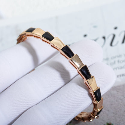 [AuraEcho Jewelry]SERPENTI BRACELET PINK GOLD ONYX