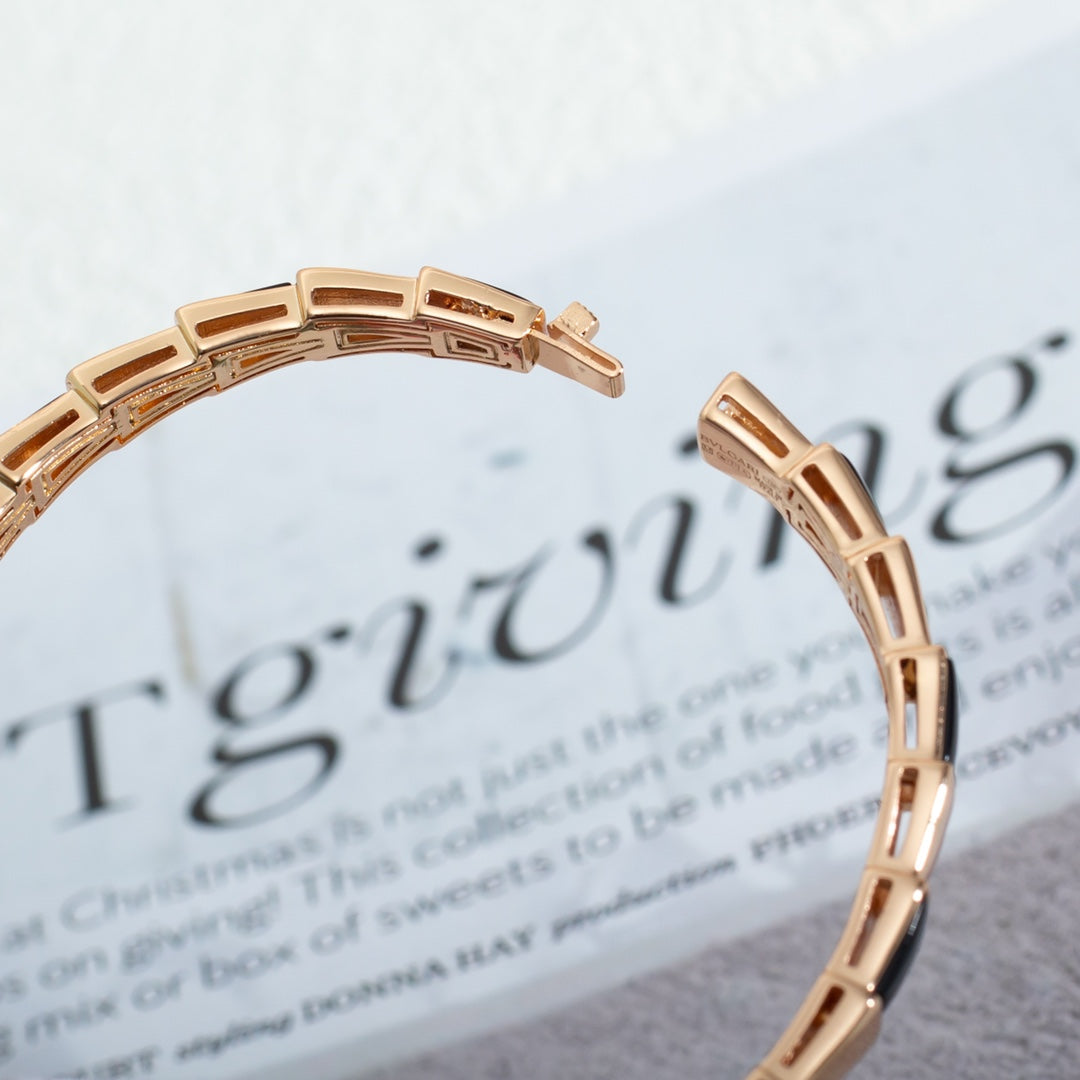 [AuraEcho Jewelry]SERPENTI BRACELET PINK GOLD ONYX