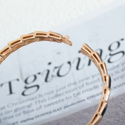 [AuraEcho Jewelry]SERPENTI BRACELET PINK GOLD ONYX