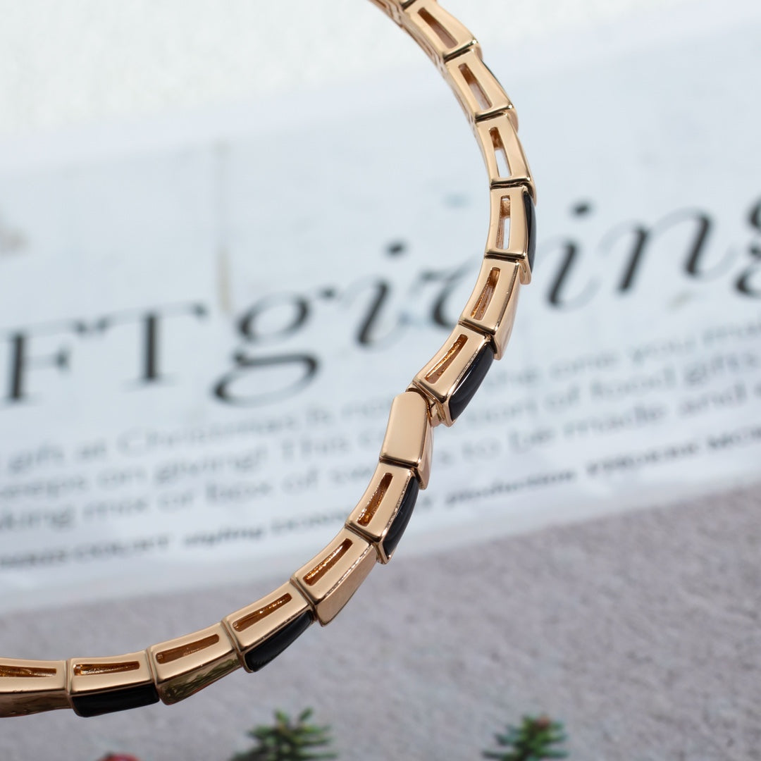 [AuraEcho Jewelry]SERPENTI BRACELET PINK GOLD ONYX