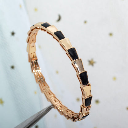 [AuraEcho Jewelry]SERPENTI BRACELET PINK GOLD ONYX