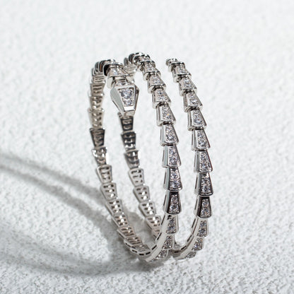 [AuraEcho Jewelry]SERPENTI BRACELET SILVER DIAMOND DOUBLE ROW