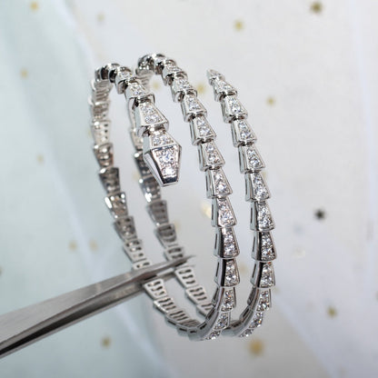 [AuraEcho Jewelry]SERPENTI BRACELET SILVER DIAMOND DOUBLE ROW