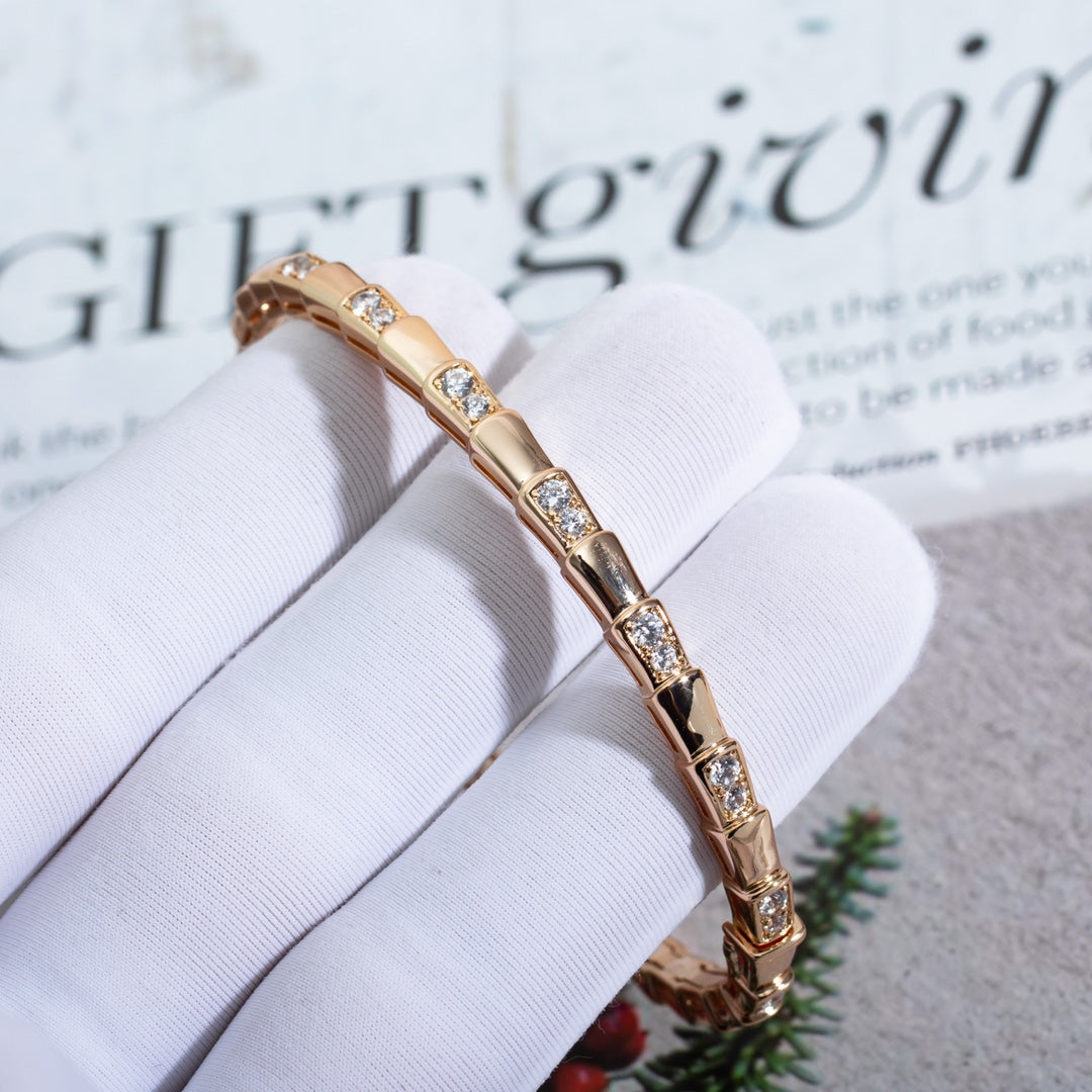 [AuraEcho Jewelry]SERPENTI SMALL BRACELET PINK GOLD DIAMOND