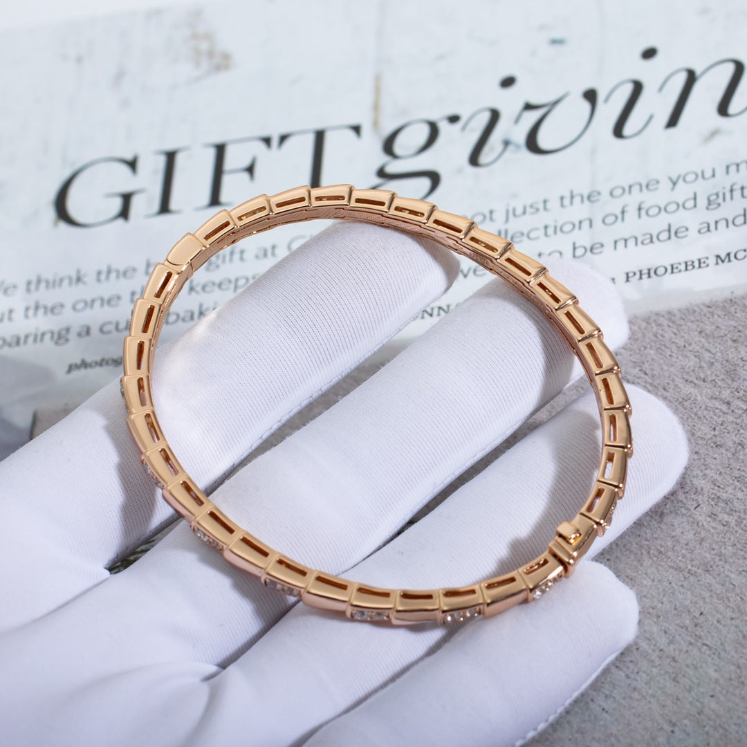 [AuraEcho Jewelry]SERPENTI SMALL BRACELET PINK GOLD DIAMOND