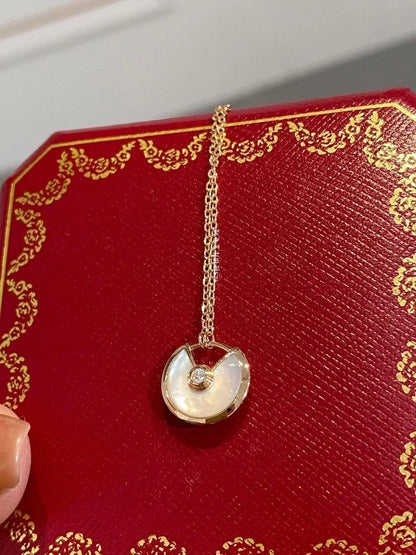 [AuraEcho Jewelry]AMULETTE ROSE GOLD MOP NECKLACE
