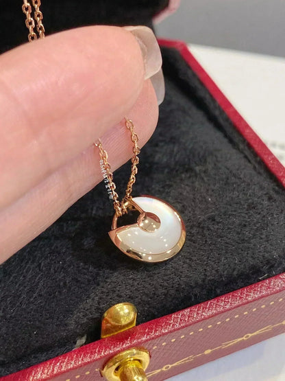 [AuraEcho Jewelry]AMULETTE ROSE GOLD MOP NECKLACE