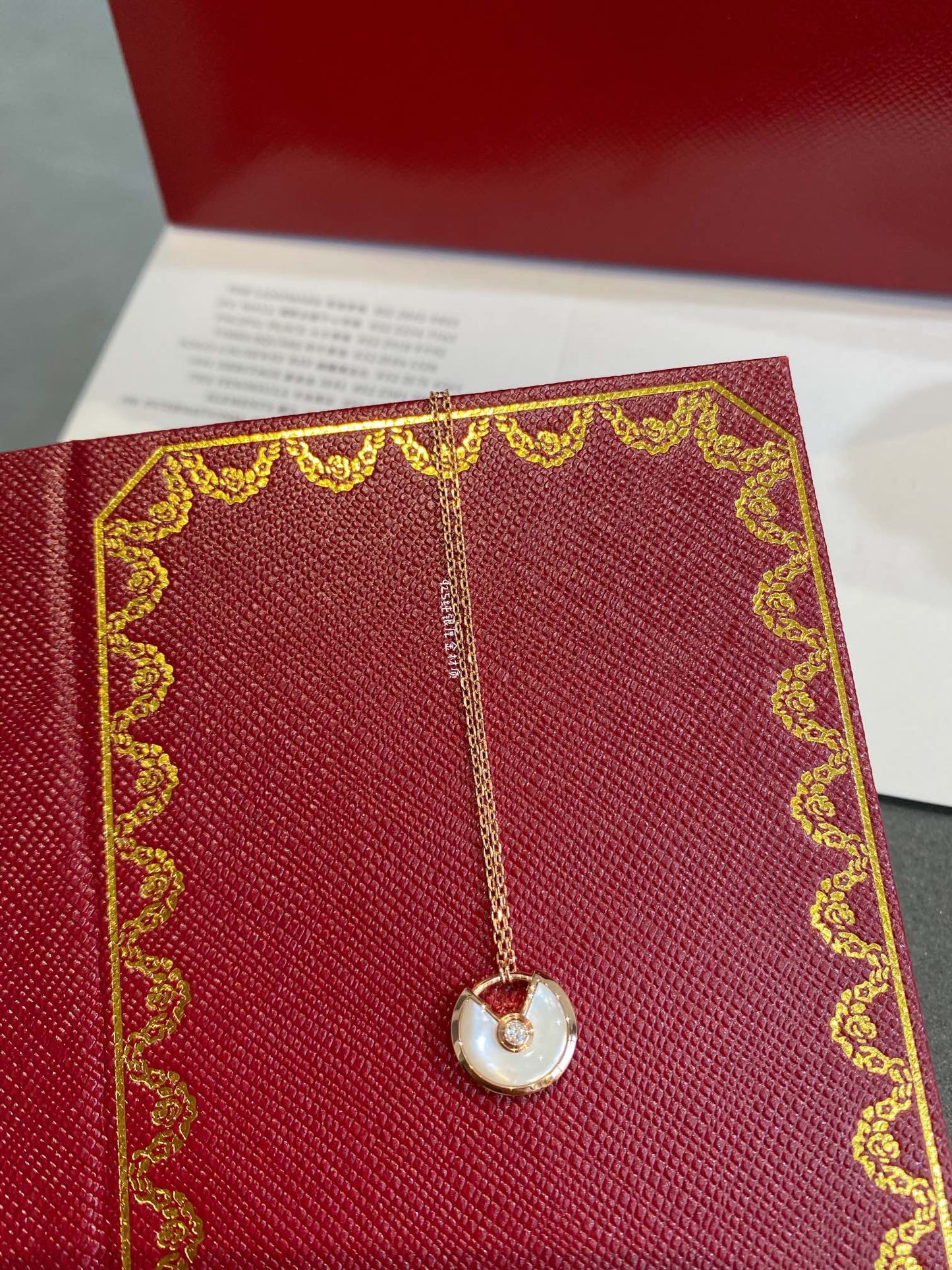 [AuraEcho Jewelry]AMULETTE ROSE GOLD MOP NECKLACE