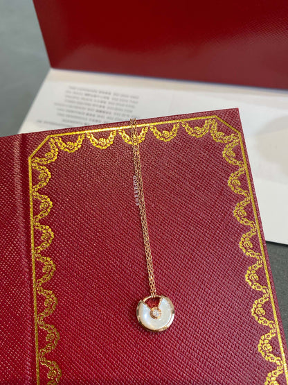 [AuraEcho Jewelry]AMULETTE ROSE GOLD MOP NECKLACE