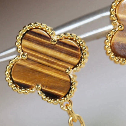 [AuraEcho Jewelry]CLOVER  2 MOTIF  TIGER EYE CARNELIAN EARRINGS