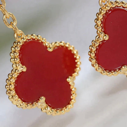 [AuraEcho Jewelry]CLOVER  2 MOTIF  TIGER EYE CARNELIAN EARRINGS