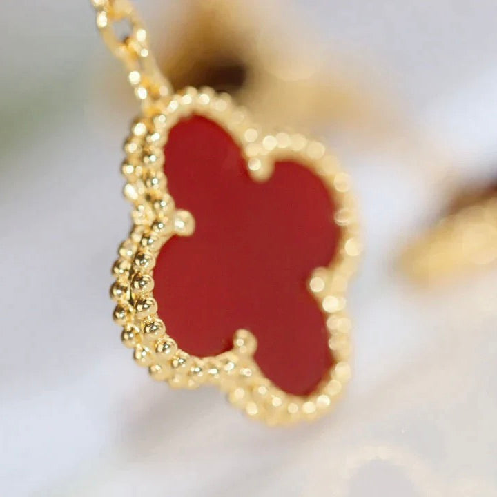 [AuraEcho Jewelry]CLOVER  2 MOTIF  TIGER EYE CARNELIAN EARRINGS