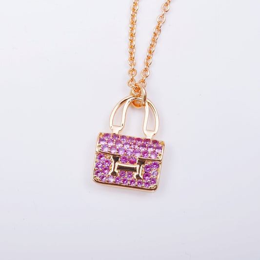 [AuraEcho Jewelry]CONSTANCE PEDANT PURPLE DIAMOND NECKLACE