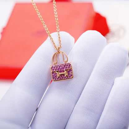 [AuraEcho Jewelry]CONSTANCE PEDANT PURPLE DIAMOND NECKLACE