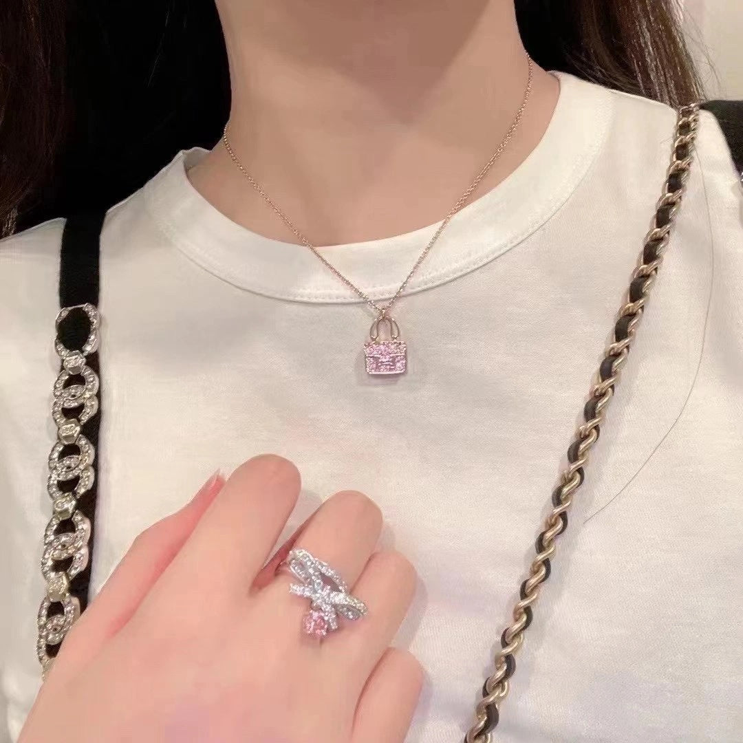 [AuraEcho Jewelry]CONSTANCE PEDANT PURPLE DIAMOND NECKLACE