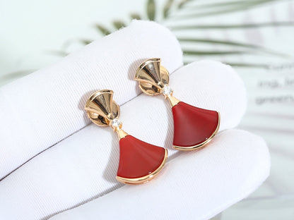 [AuraEcho Jewelry]DREAM Carnelian PINK GOLD EARRINGS